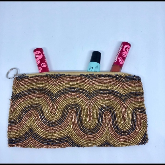 Moyna beaded cosmetic pouch NWT - Picture 2 of 2